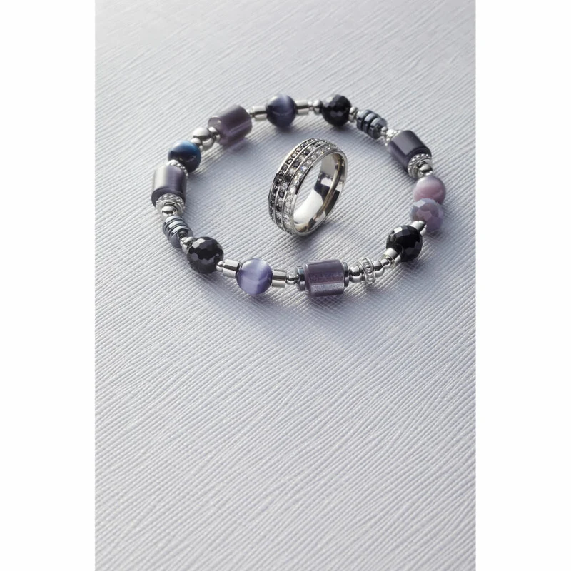 Leonardo Jewels Ring Atura, Fingerring, Fingerschmuck, Schmuck, Größe 21, Edelstahl, Glasperlen, Zirkonia, 024322