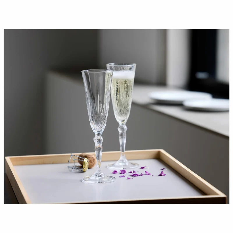 Lyngby Glas Champagnerglas Melodia 4er Set, Kristallglas, Klar, 160 ml, 916096