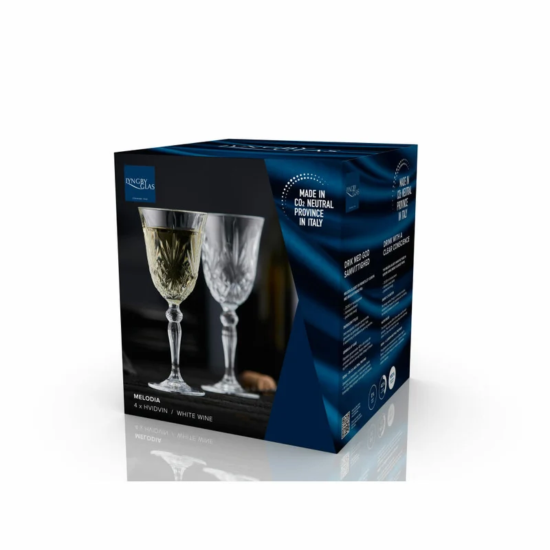 Lyngby Glas Weißweinglas Melodia 4er Set, Kristallglas, Klar, 210 ml, 916099