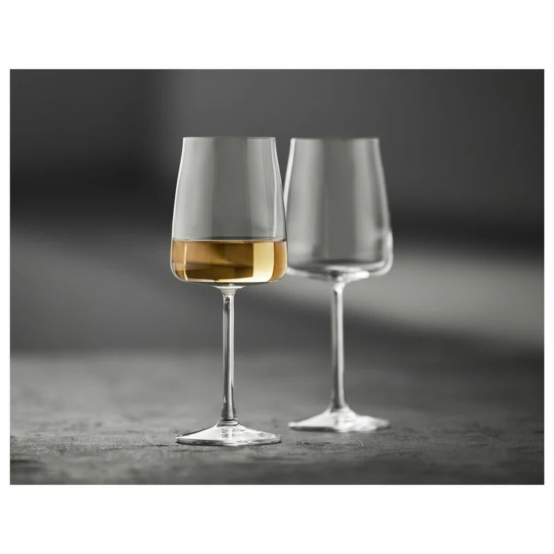 Lyngby Glas Weißweinglas Zero 4er Set, Weingläser, Kristallglas, Klar, 430 ml, 12266