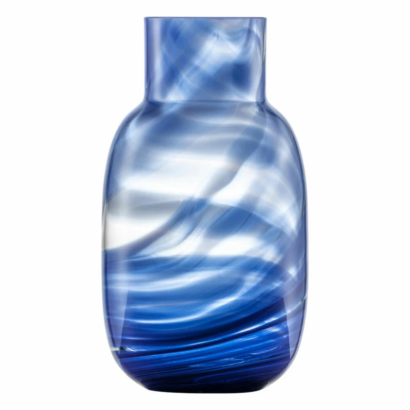 Zwiesel Glas Handmade Vase Blue Waters L, Kristallglas, Blau, 123430