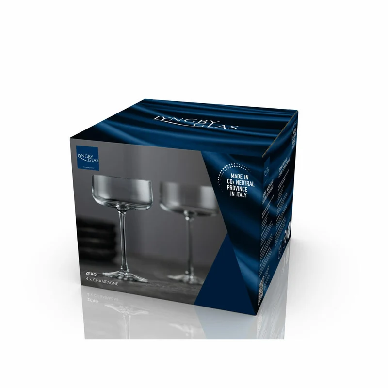 Lyngby Glas Champagner-Schale Zero 4er Set, Kristallglas, Klar, 260 ml, 12269