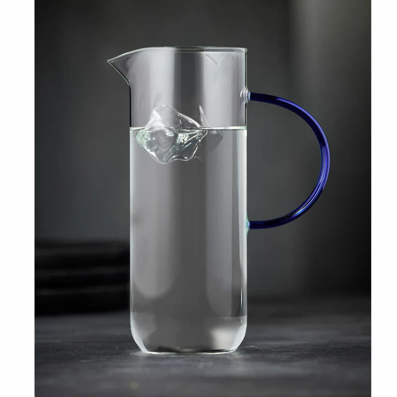 Lyngby Glas Glaskanne Torino, Krug, Pitcher, Glas, Klar, Blau, 1.1 L, 30191