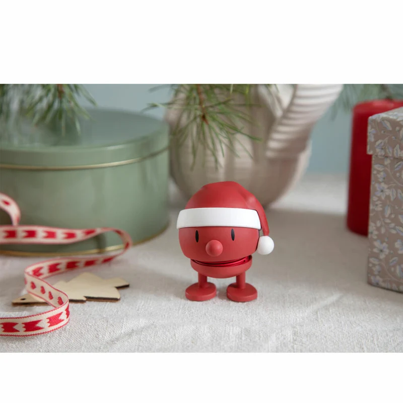 Hoptimist Dekofigur Soft Santa Bumble S Red, Wackelfigur, ABS-Kunststoff, Stahl, Rot, 7.2 cm, 33690