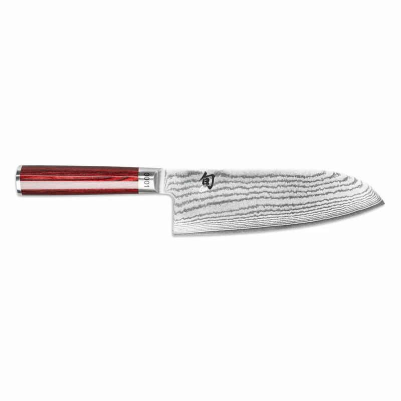 Kai Shun Classic Red Großes Santoku, Messer, Kochmesser, Küchenmesser, 19 cm, DM-0717RD