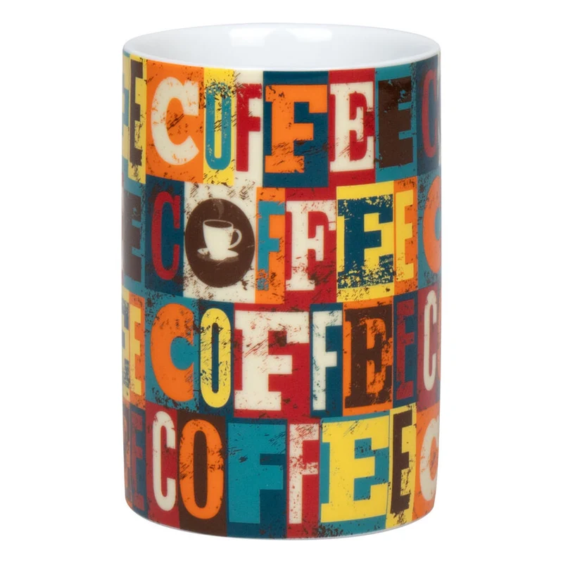 Könitz Becher Coffee Squares, Tasse, Kaffeetasse, Porzellan, Bunt, 305 ml, 1113152835