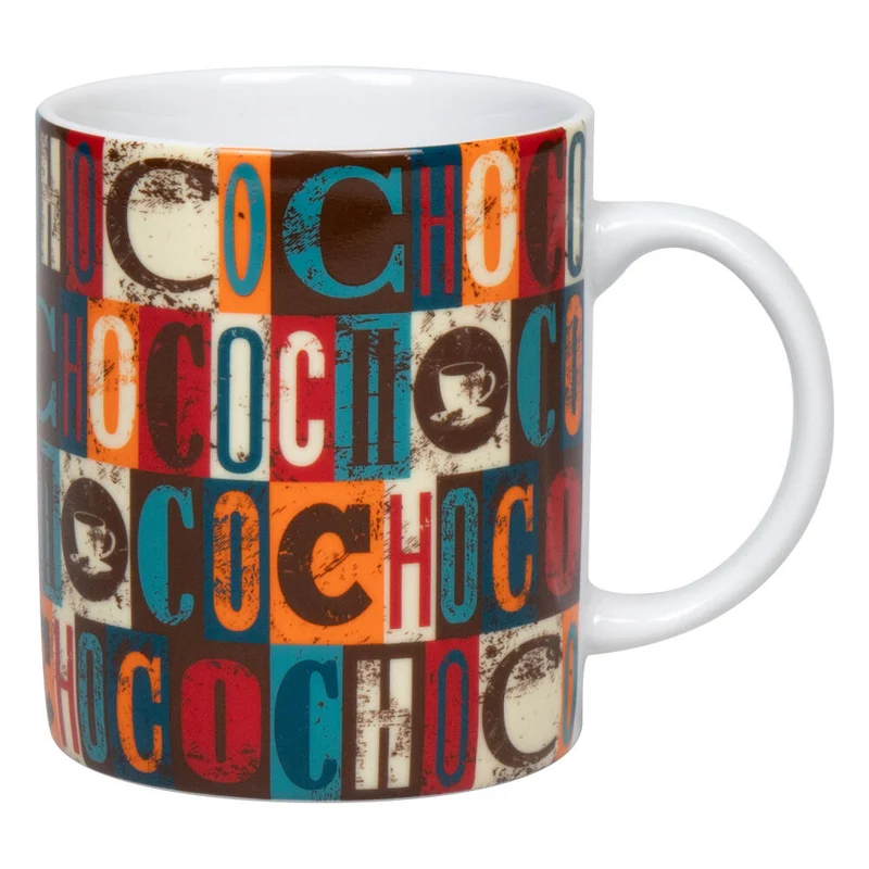 Könitz Becher Choco Squares, Tasse, Kaffeetasse, Porzellan, Bunt, 300 ml, 1110022836