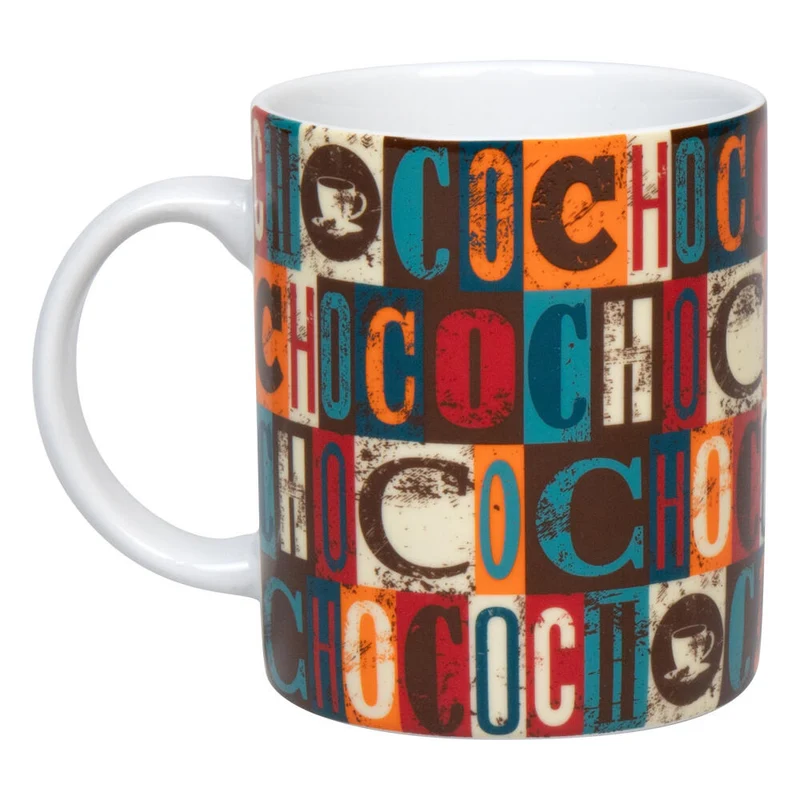 Könitz Becher Choco Squares, Tasse, Kaffeetasse, Porzellan, Bunt, 300 ml, 1110022836