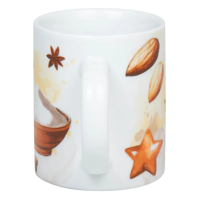 Könitz Becher Weihnachtsbäckerei Zimtsterne, Tasse, Kaffeetasse, Porzellan, Weiß, 300 ml, 1110022876