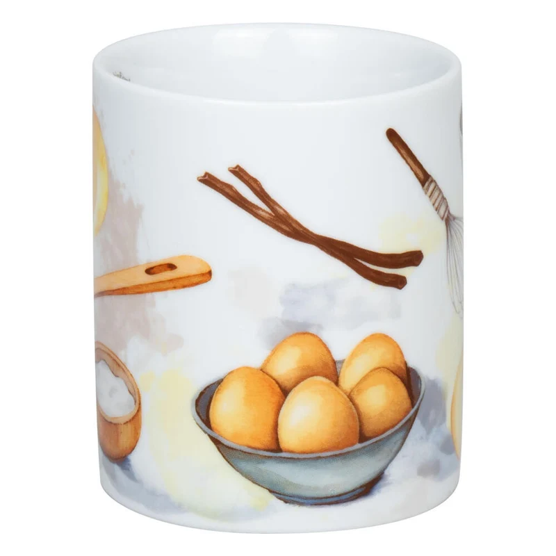 Könitz Becher Weihnachtsbäckerei Zimtsterne, Tasse, Kaffeetasse, Porzellan, Weiß, 300 ml, 1110022876