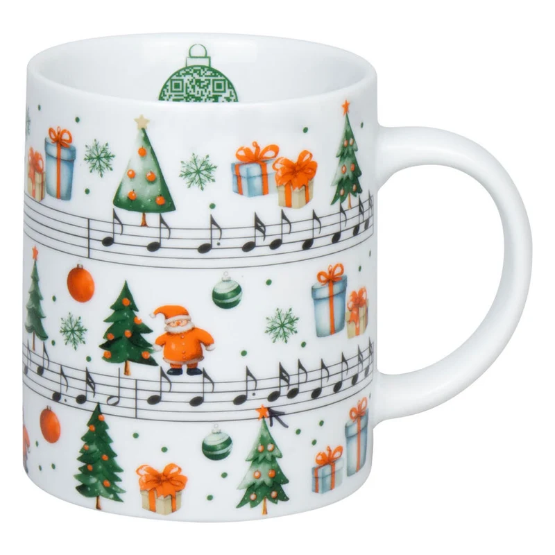 Könitz Becher Jingle Bells, Tasse, Kaffeetasse, Porzellan, Weiß, 300 ml, 1110022877