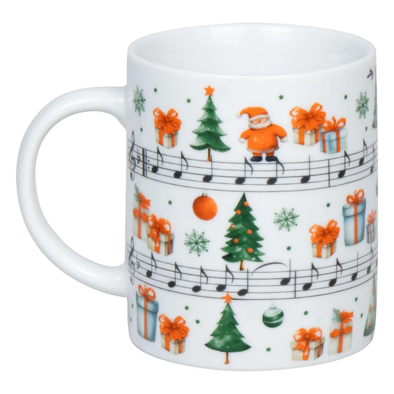 Könitz Becher Jingle Bells, Tasse, Kaffeetasse, Porzellan, Weiß, 300 ml, 1110022877