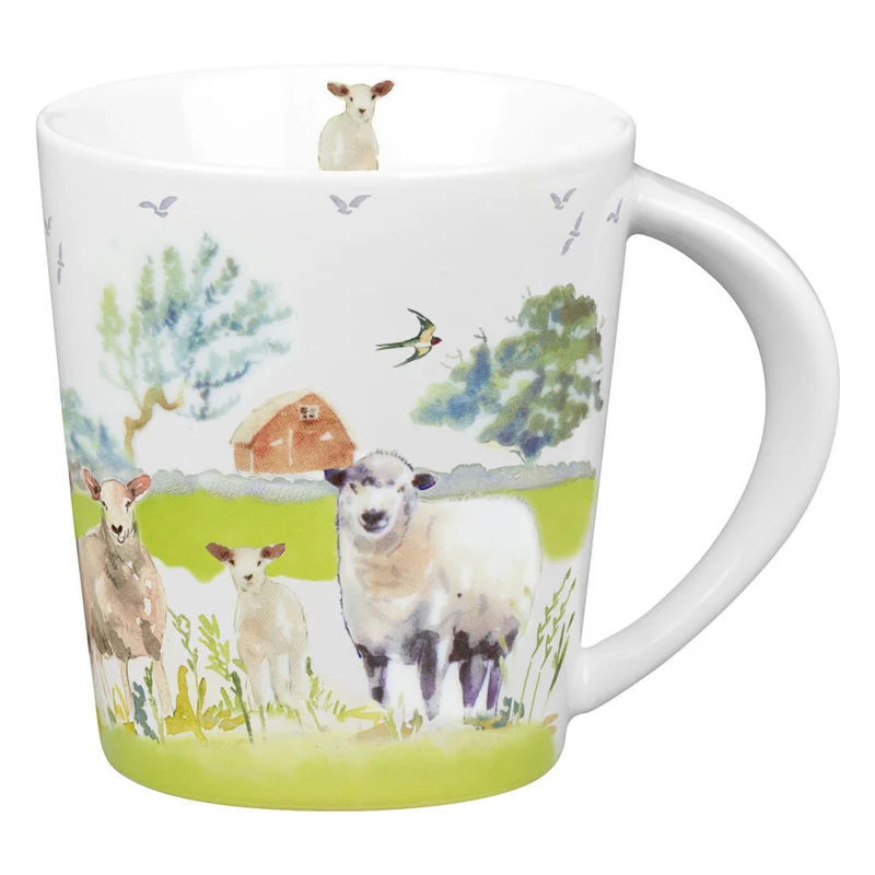 Könitz Becher Farm Animals - Sheep, Tasse, Kaffeetasse, Porzellan, Bunt, 380 ml, 1111342698