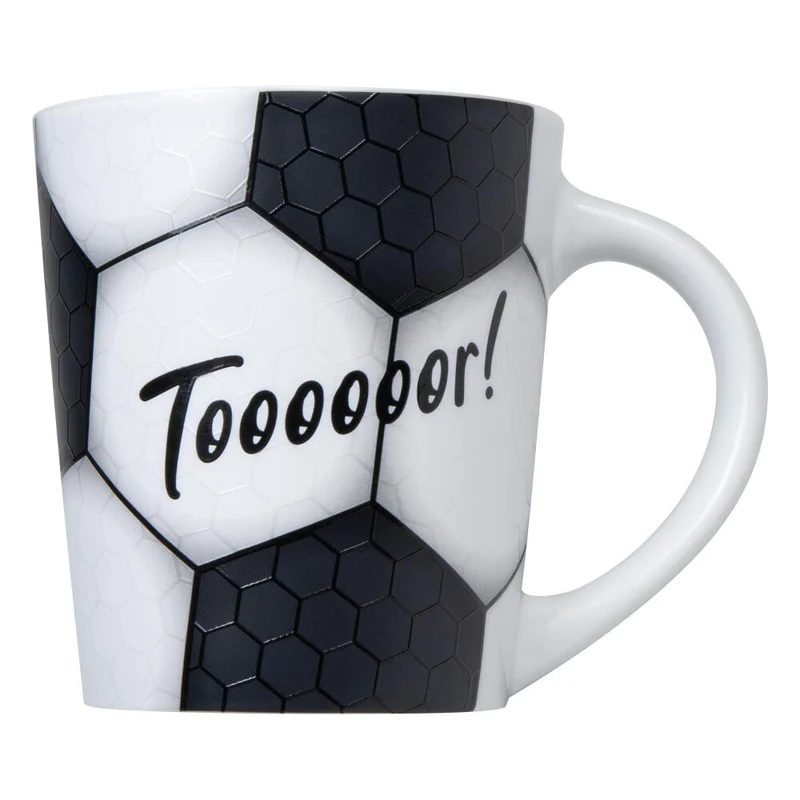 Könitz Becher Fußball - Tooooor!, Tasse, Kaffeetasse, Porzellan, Schwarz, 380 ml, 1111342837