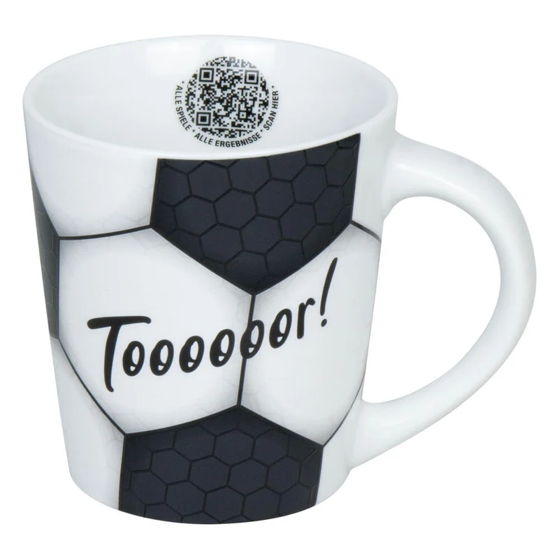 Könitz Becher Fußball - Tooooor!, Tasse, Kaffeetasse, Porzellan, Schwarz, 380 ml, 1111342837