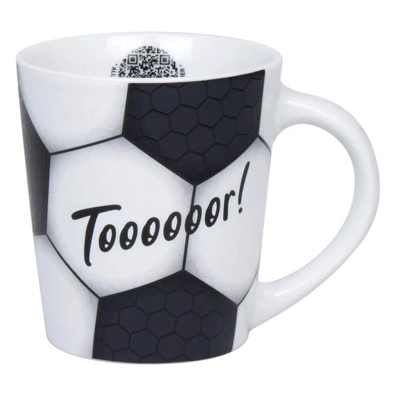 Könitz Becher Fußball - Tooooor!, Tasse, Kaffeetasse, Porzellan, Schwarz, 380 ml, 1111342837
