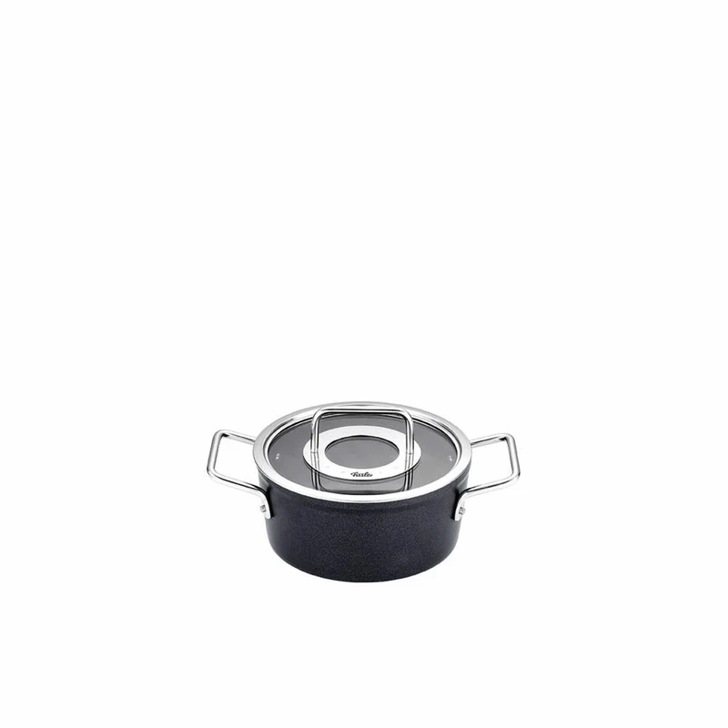 Fissler Kochtopf Adamant mit Glasdeckel, Aluminium, Anthrazit, 18 cm, 156-115-18-000