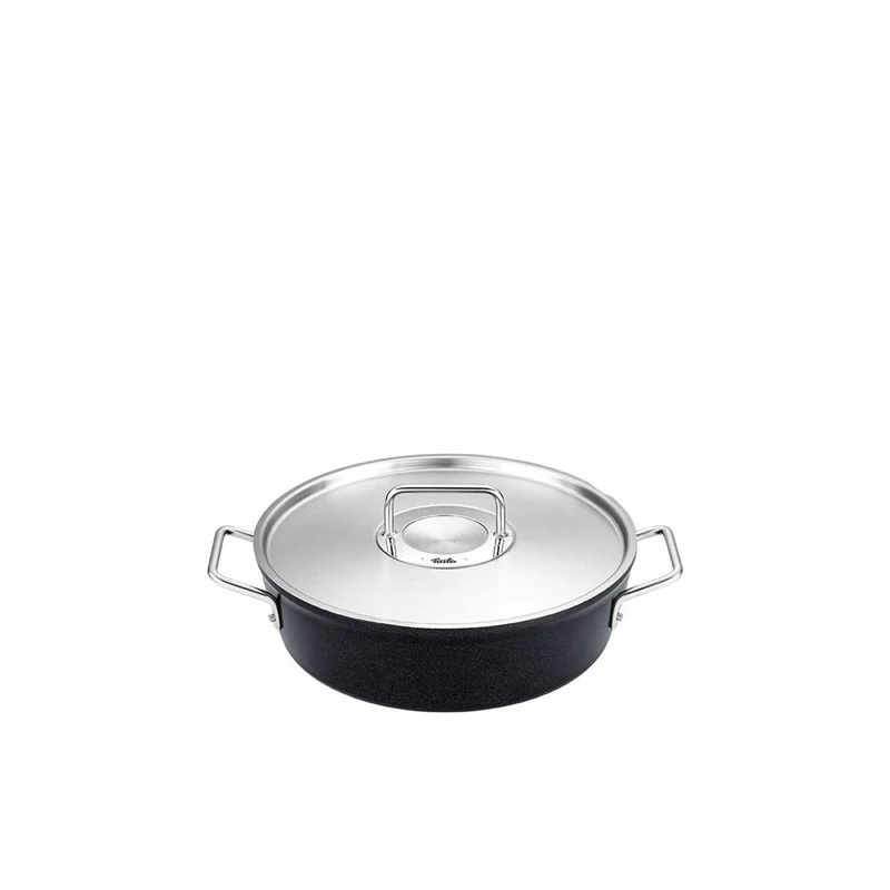 Fissler Bratentopf Adamant mit Metalldeckel, Aluminium, Anthrazit, 28 cm, 156-124-28-000