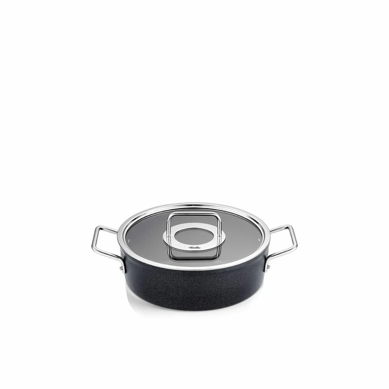 Fissler Bratentopf Adamant mit Glasdeckel, Aluminium, Anthrazit, 24 cm, 156-125-24-000