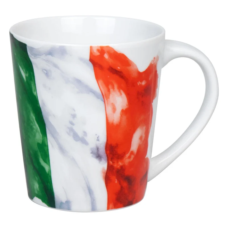 Könitz Becher Flagge Italien, Tasse, Kaffeetasse, Porzellan, Bunt, 380 ml, 1111342861
