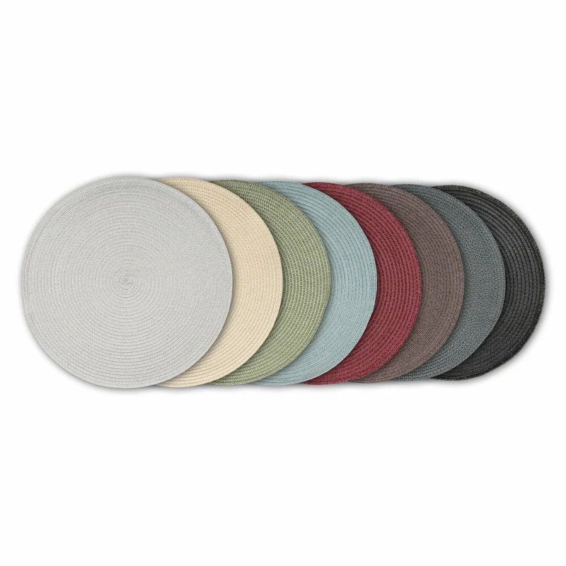 Continenta Tischset Rund, Platzset, Platzdecke, Platzmatte, Kunstfaser, Taupe, Ø 38 cm, 6628