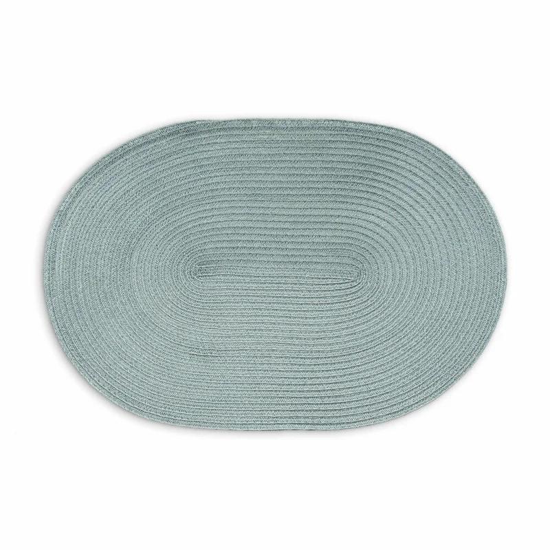 Continenta Tischset Oval, Platzset, Platzdecke, Platzmatte, Kunstfaser, Graublau, 45 x 31 cm, 6651