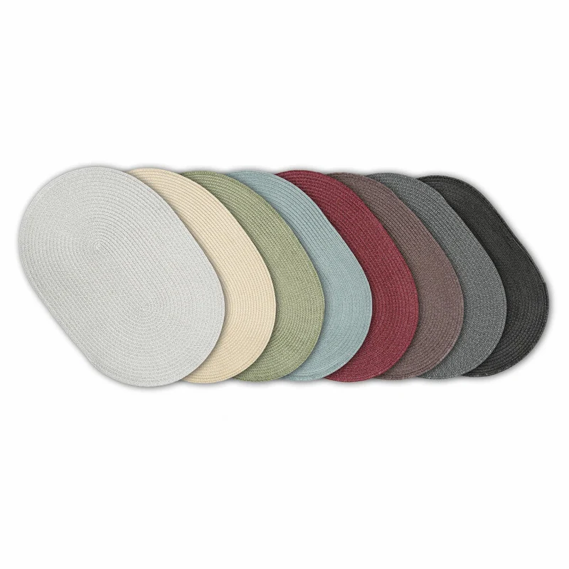 Continenta Tischset Oval, Platzset, Platzdecke, Platzmatte, Kunstfaser, Graublau, 45 x 31 cm, 6651