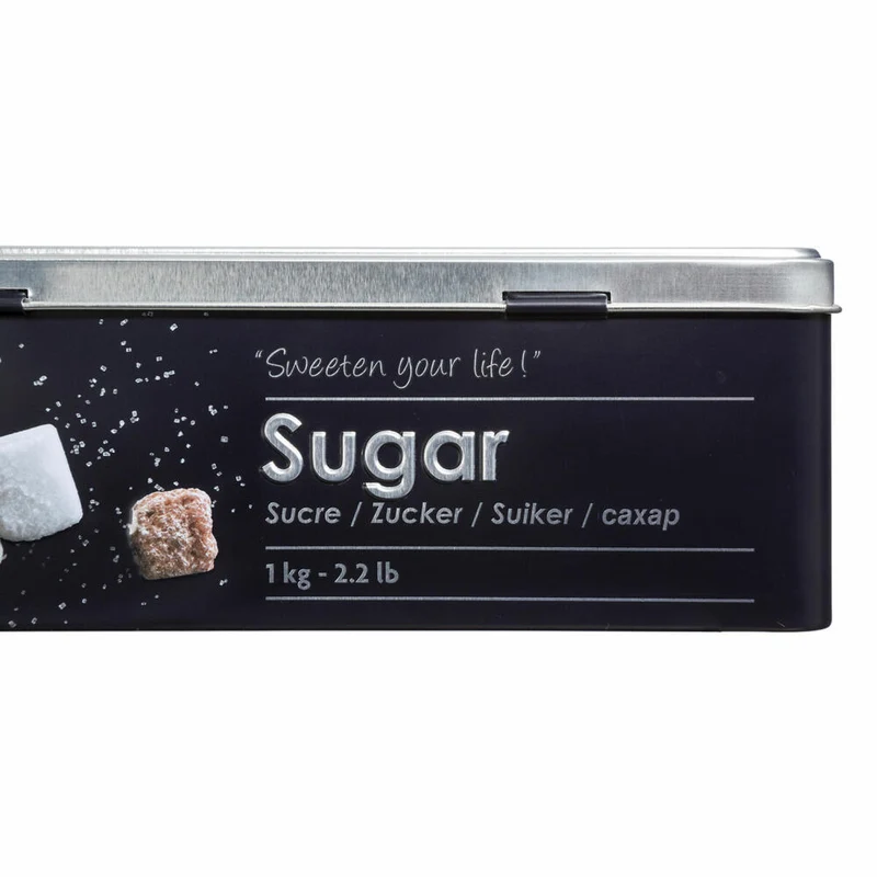 5five Simply Smart Würfelzuckerdose Black Edition, Zuckerdose, Weißblech, Schwarz, für 1 kg, 136313