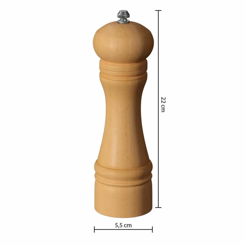 5five Simply Smart Salz- oder Pfeffermühle Bistrot, Gewürzmühle, Buchenholz, Braun, 20.5 cm, 136327