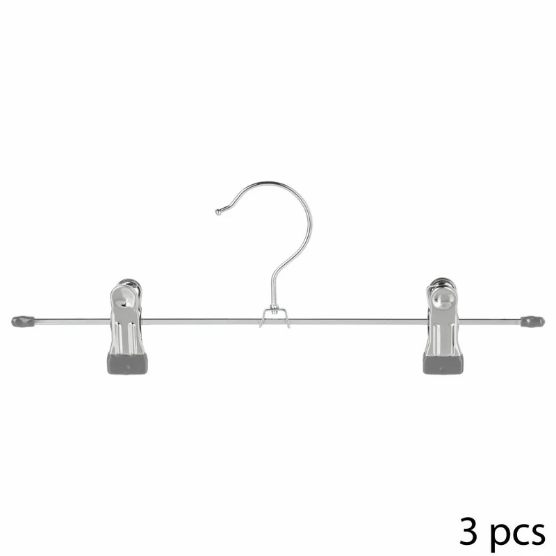 5five Simply Smart Kleiderbügel 3er-Set mit Metallklammern, Metall, PVC-Kunststoff, Silberfarben, 116524