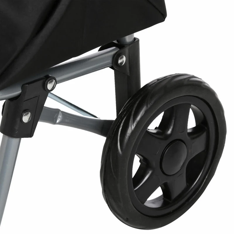 5five Simply Smart Einkaufstrolley mit Griff, Stahl, Polyester, Kunststoff, Schwarz, 117012
