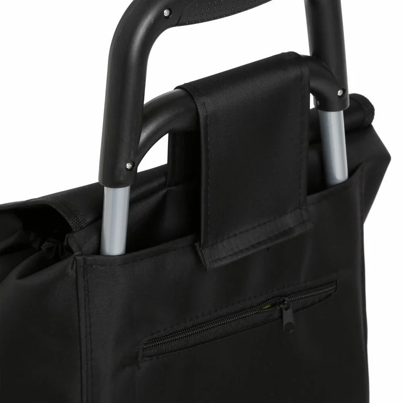 5five Simply Smart Einkaufstrolley mit Griff, Stahl, Polyester, Kunststoff, Schwarz, 117012
