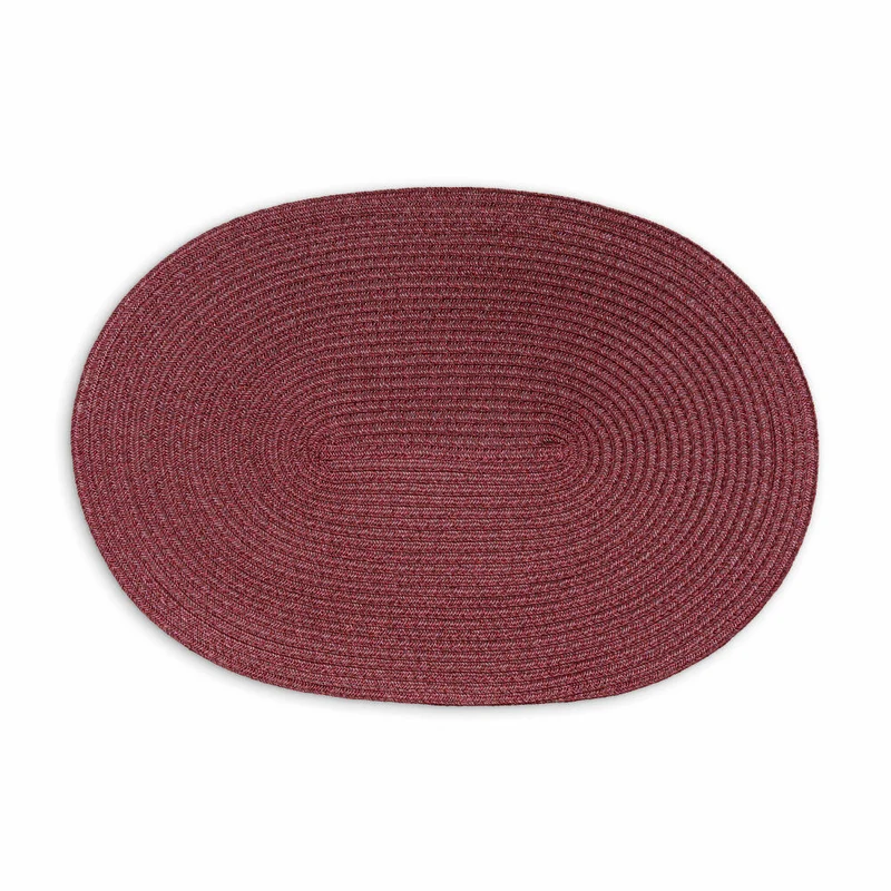 Continenta Tischset Oval, Platzset, Platzdecke, Platzmatte, Kunstfaser, Weinrot, 45 x 31 cm, 6653
