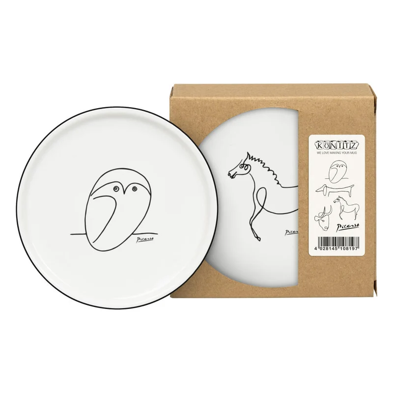 Könitz Teller 4er Set Picasso, Dessertteller, Frühstücksteller, New Bone, Weiß, 1159592770