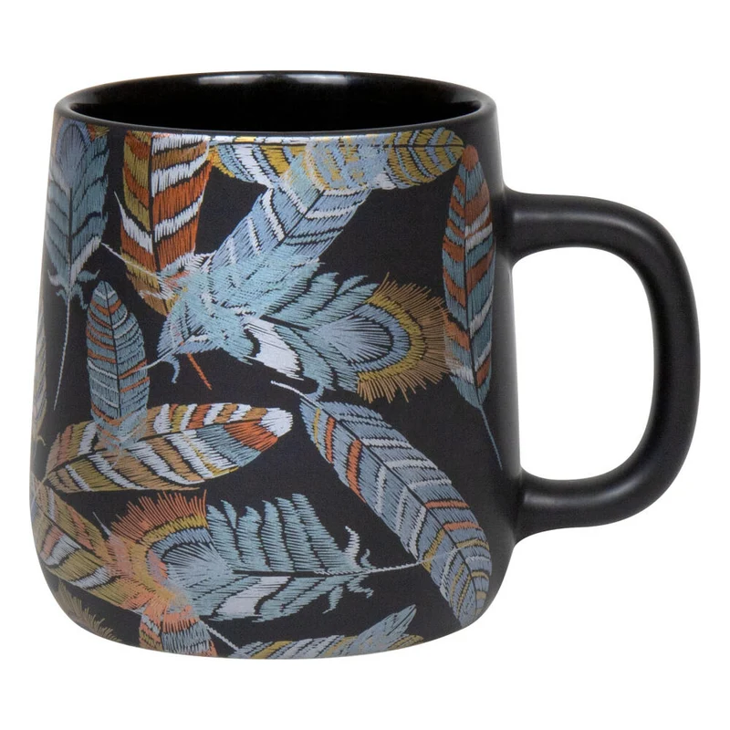 Könitz Becher Shiny Feathers, Tasse, Kaffeetassen, New Bone, Schwarz, 395 ml, 1172392619