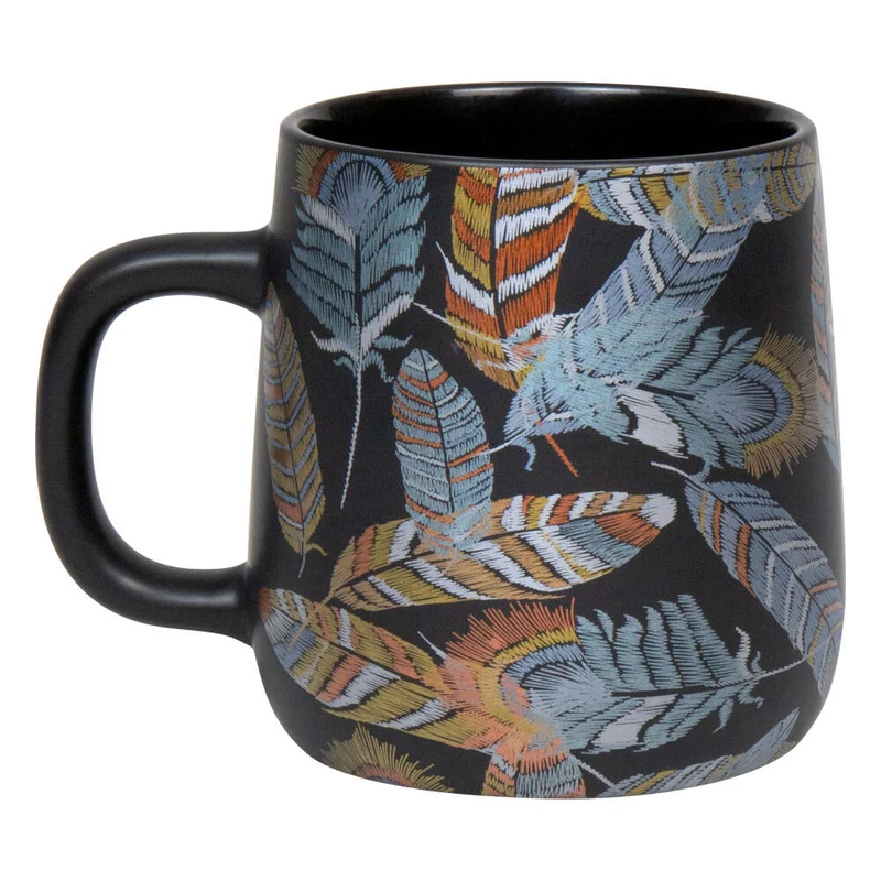 Könitz Becher Shiny Feathers, Tasse, Kaffeetassen, New Bone, Schwarz, 395 ml, 1172392619