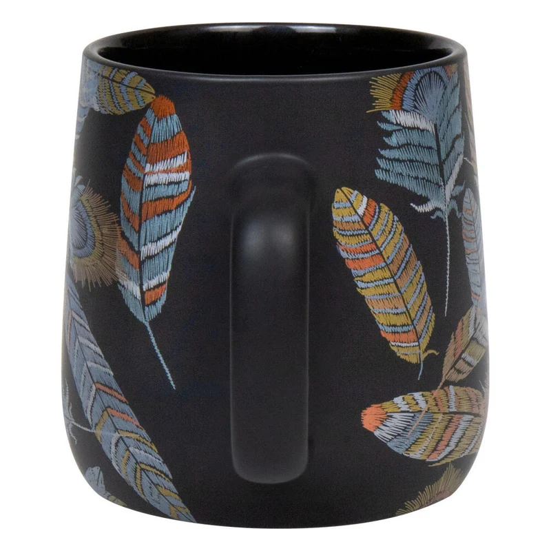 Könitz Becher Shiny Feathers, Tasse, Kaffeetassen, New Bone, Schwarz, 395 ml, 1172392619