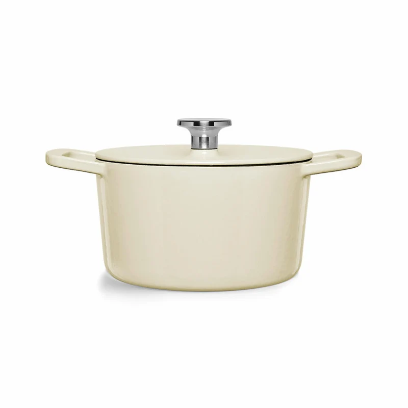 Fissler Bräter Moments Collection, Topf, Gusseisen, Elfenbeinweiß, 20 cm, 064-500-20-000