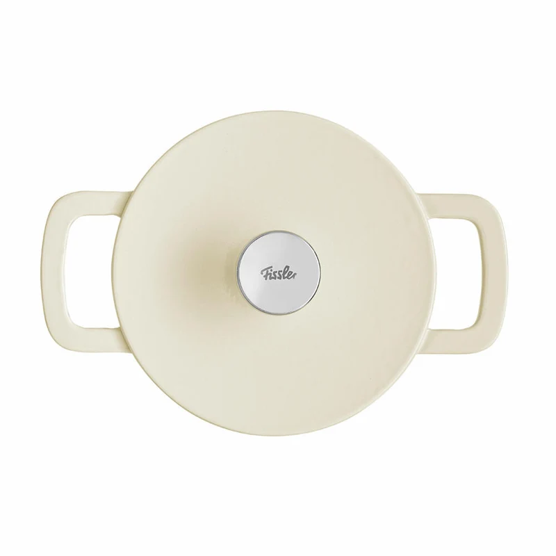 Fissler Bräter Moments Collection, Topf, Gusseisen, Elfenbeinweiß, 20 cm, 064-500-20-000