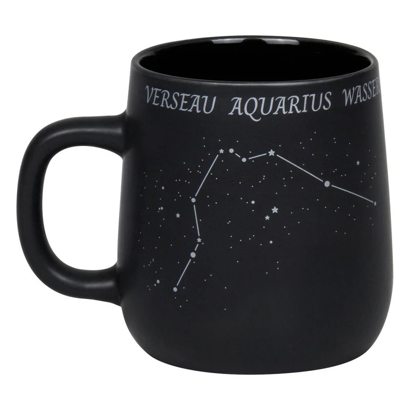 Könitz Becher Sternzeichen Wassermann, Tasse, Kaffeetassen, New Bone, Schwarz, 395 ml, 1172392882