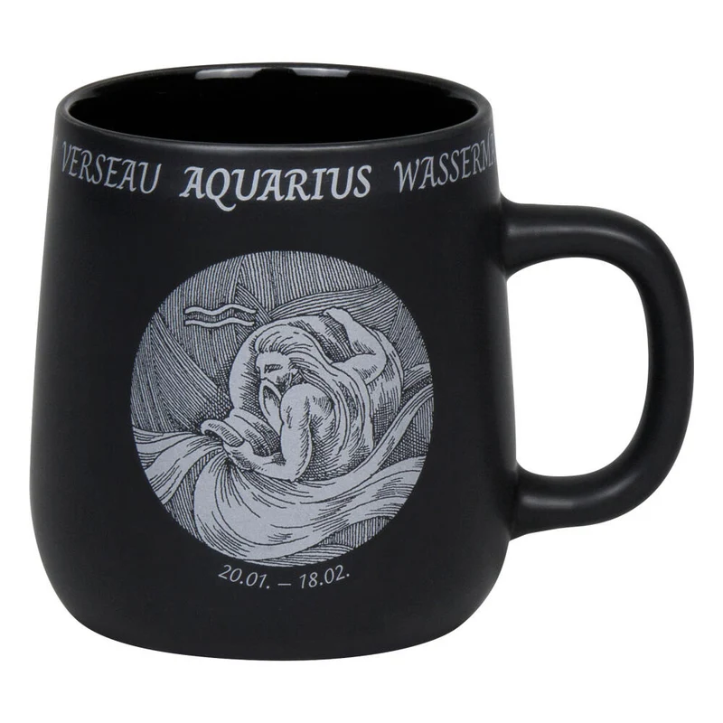 Könitz Becher Sternzeichen Wassermann, Tasse, Kaffeetassen, New Bone, Schwarz, 395 ml, 1172392882