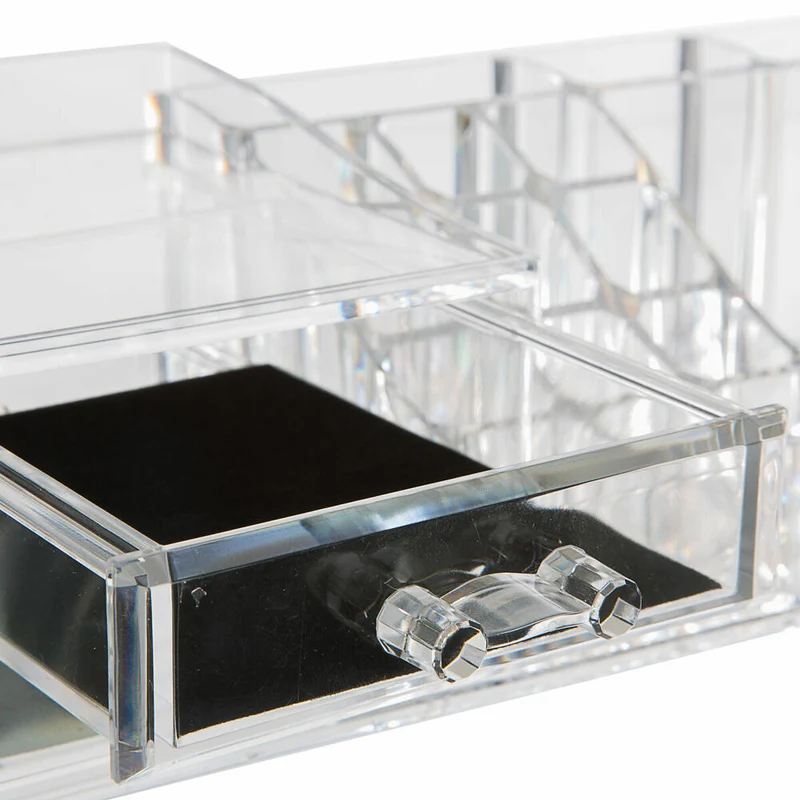 5five Simply Smart Organizer Selena mit 2 Schubladen, Kunststoff, Transparent, 30.6 x 15.3 x 9 cm, 155912