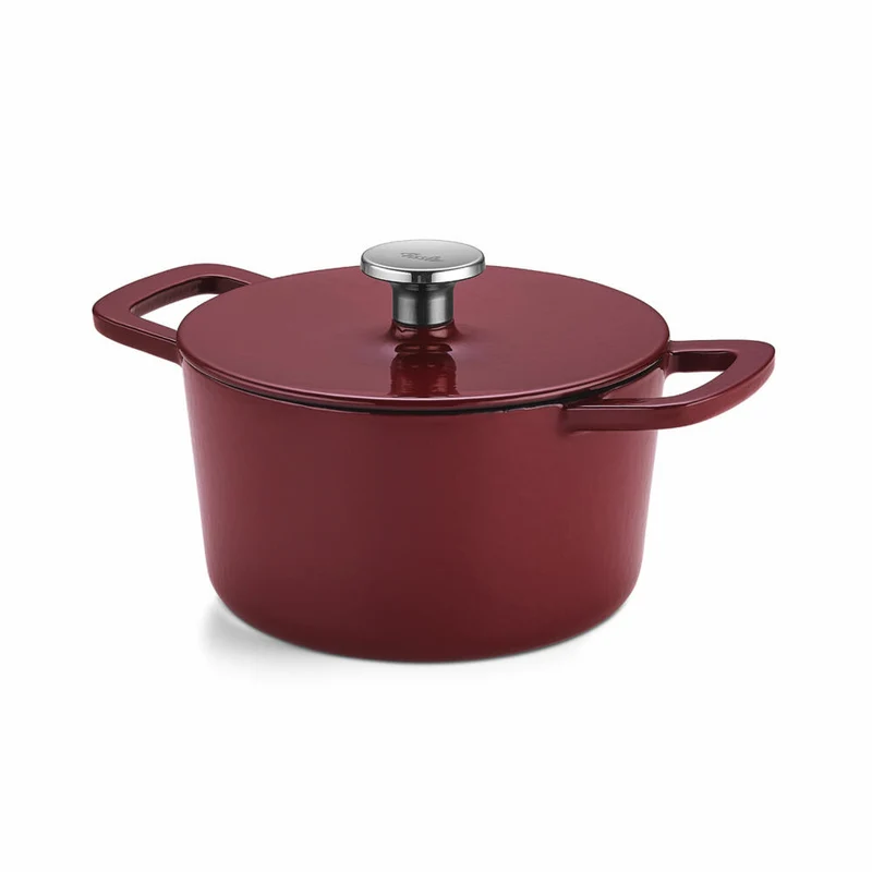 Fissler Bräter Moments Collection, Topf, Gusseisen, Burgunderrot, 20 cm, 064-510-20-000