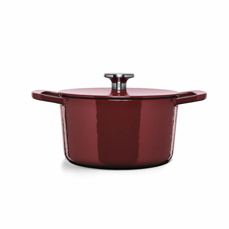 Fissler Bräter Moments Collection, Topf, Gusseisen, Burgunderrot, 20 cm, 064-510-20-000