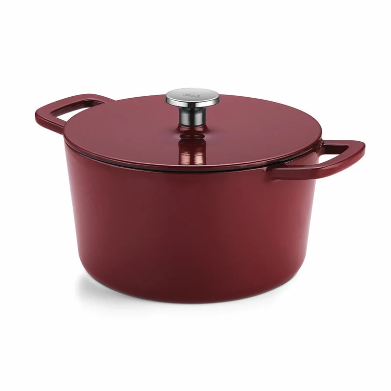 Fissler Bräter Moments Collection, Topf, Gusseisen, Burgunderrot, 24 cm, 064-510-24-000
