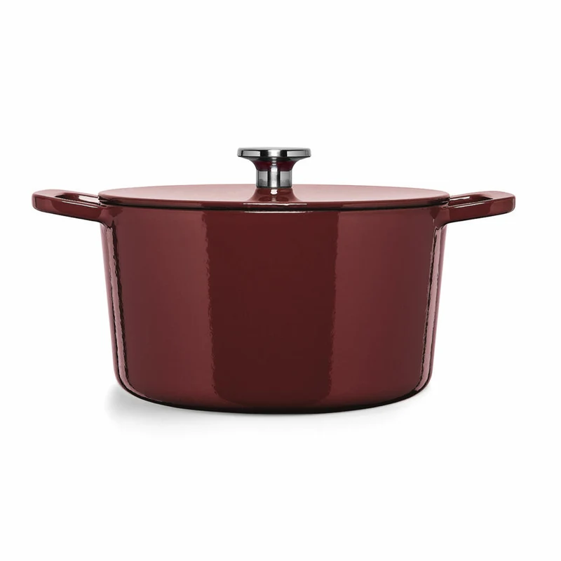 Fissler Bräter Moments Collection, Topf, Gusseisen, Burgunderrot, 24 cm, 064-510-24-000
