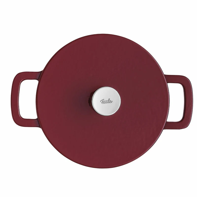 Fissler Bräter Moments Collection, Topf, Gusseisen, Burgunderrot, 24 cm, 064-510-24-000