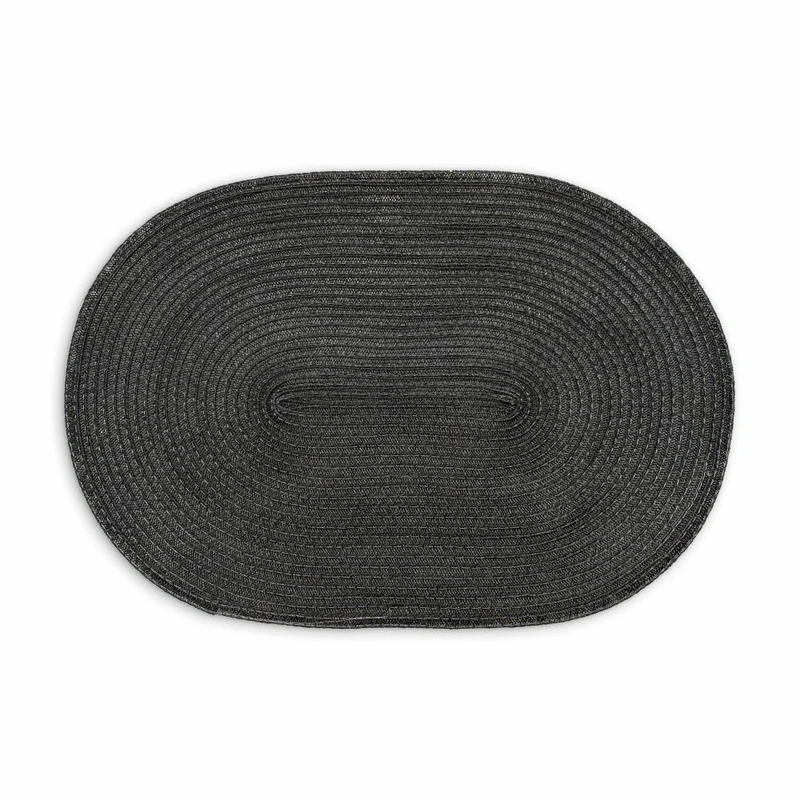 Continenta Tischset Oval, Platzset, Platzdecke, Platzmatte, Kunstfaser, Anthrazit, 45 x 31 cm, 6617