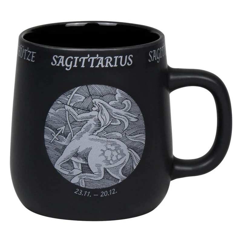 Könitz Becher Sternzeichen Schütze, Tasse, Kaffeetassen, New Bone, Schwarz, 395 ml, 1172392890
