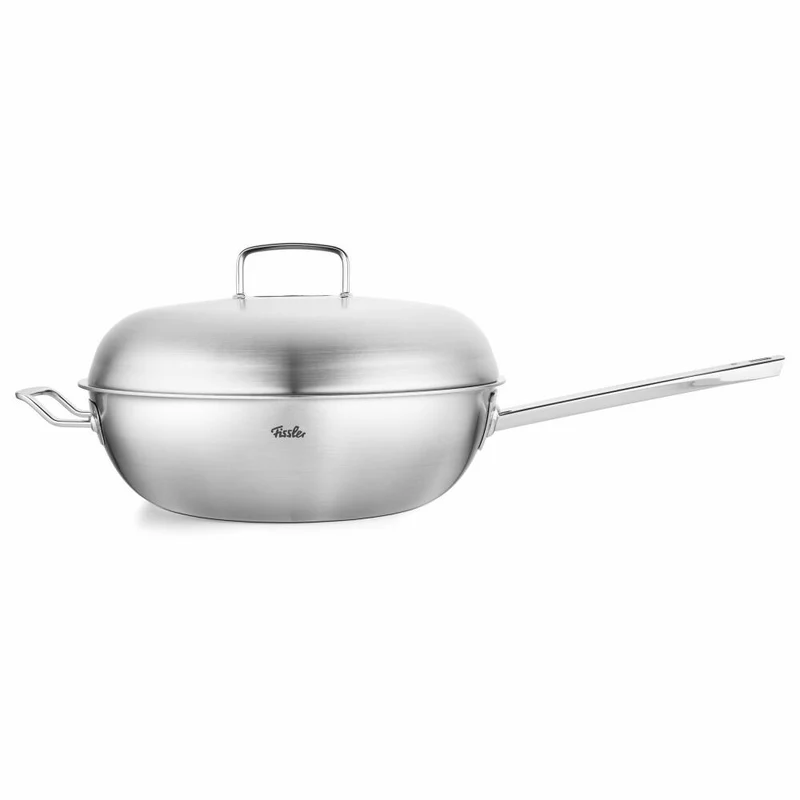 Fissler Wok Original-Profi Collection mit Metalldeckel, Edelstahl 18/10, Silbern, 32 cm, 084-898-32-000